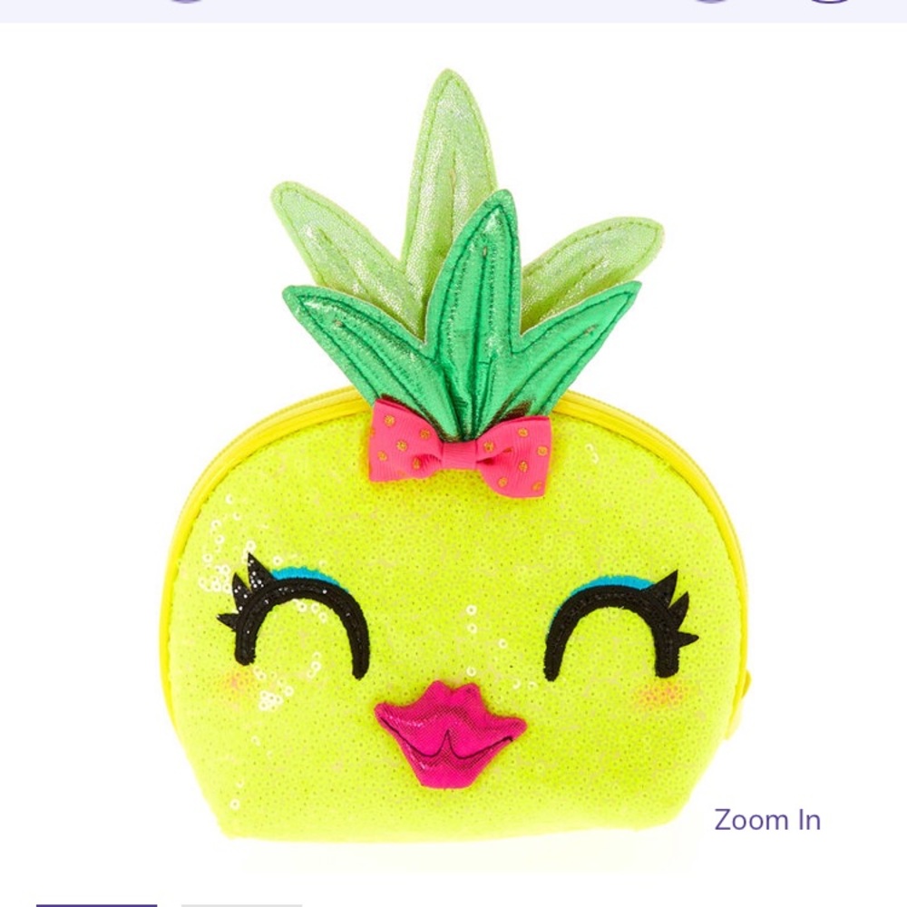 New Claire’s sequin Pineapple bag makeup